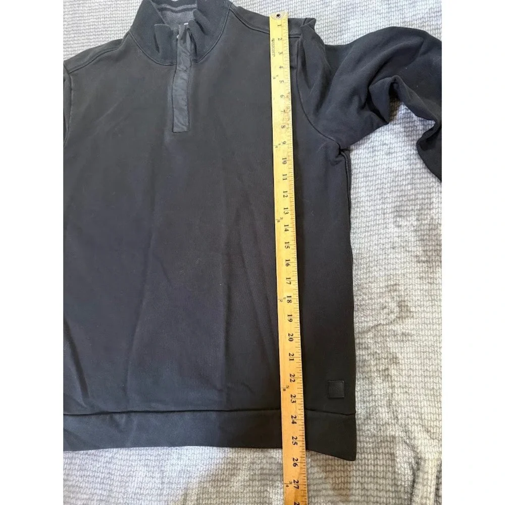 Hugo Boss Mens Black Quarter Zip Pullover Sweatshirt‎ Regular Fit Piceno 49 M